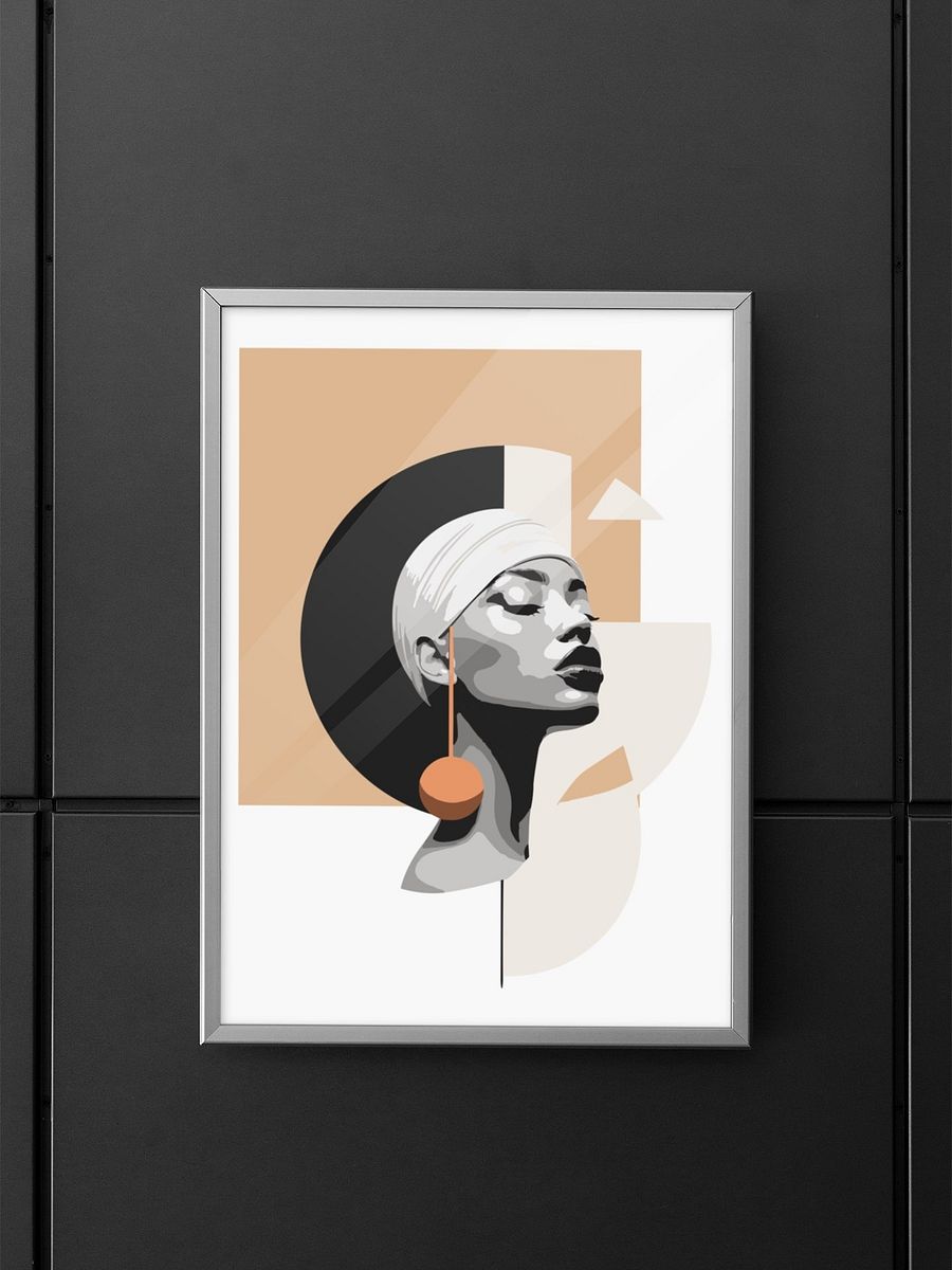 Elegant Minimalist Portrait Poster - Modern Abstract Woman Artwork with Geometric Shapes for Home Decor and Office Aesthetics product image (5)