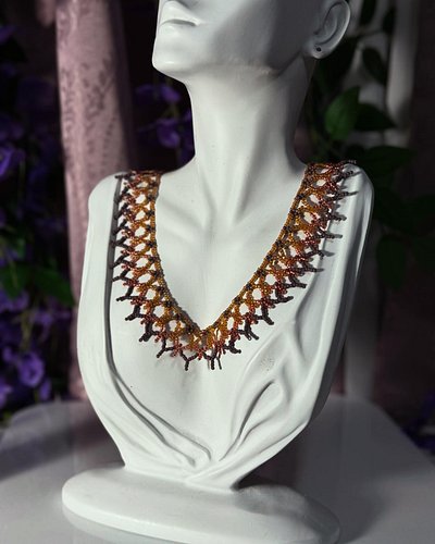 Today’s finished project! Netted Necklace. #handmade #necklace #handmadejewelry
