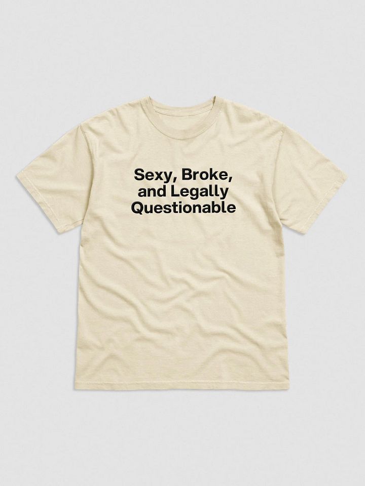 'Sexy, Broke, and Legally Questionable' Embroidered Tee product image (1)