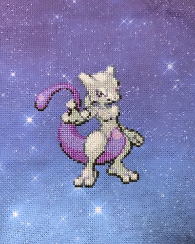 Mewtwo is complete!
Added to the 'Now I need to frame' pile 😅

#crossstitching #crossstitchers #crossstitchersofinstagram #cr...