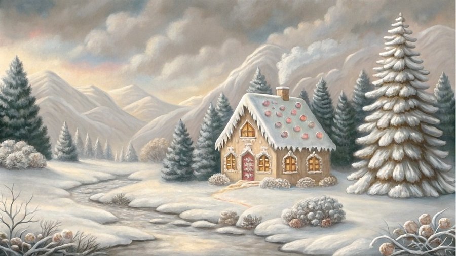Gingerbread Cottage in Winter Wonderland - Frame TV VI product image (1)