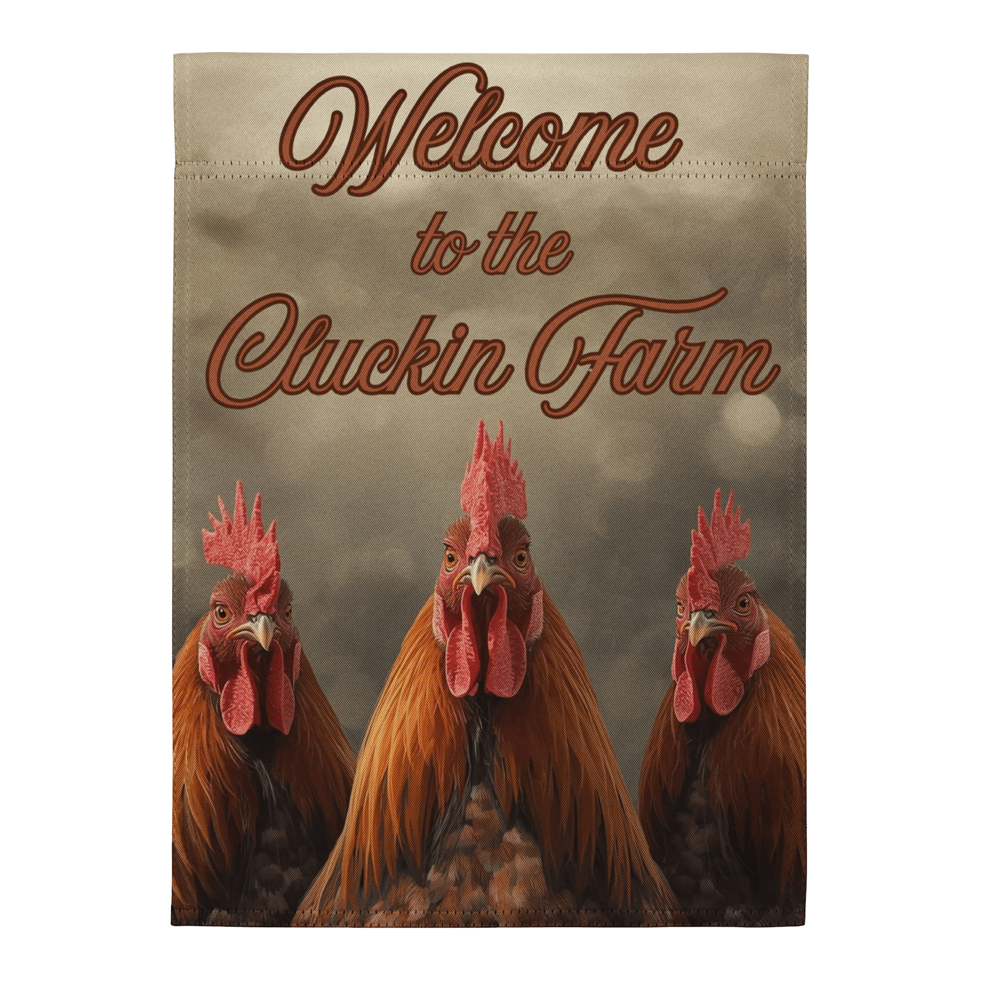 Welcome to the Cluckin' Farm Garden Flag - Roosters & Barnyard Decor product image (2)