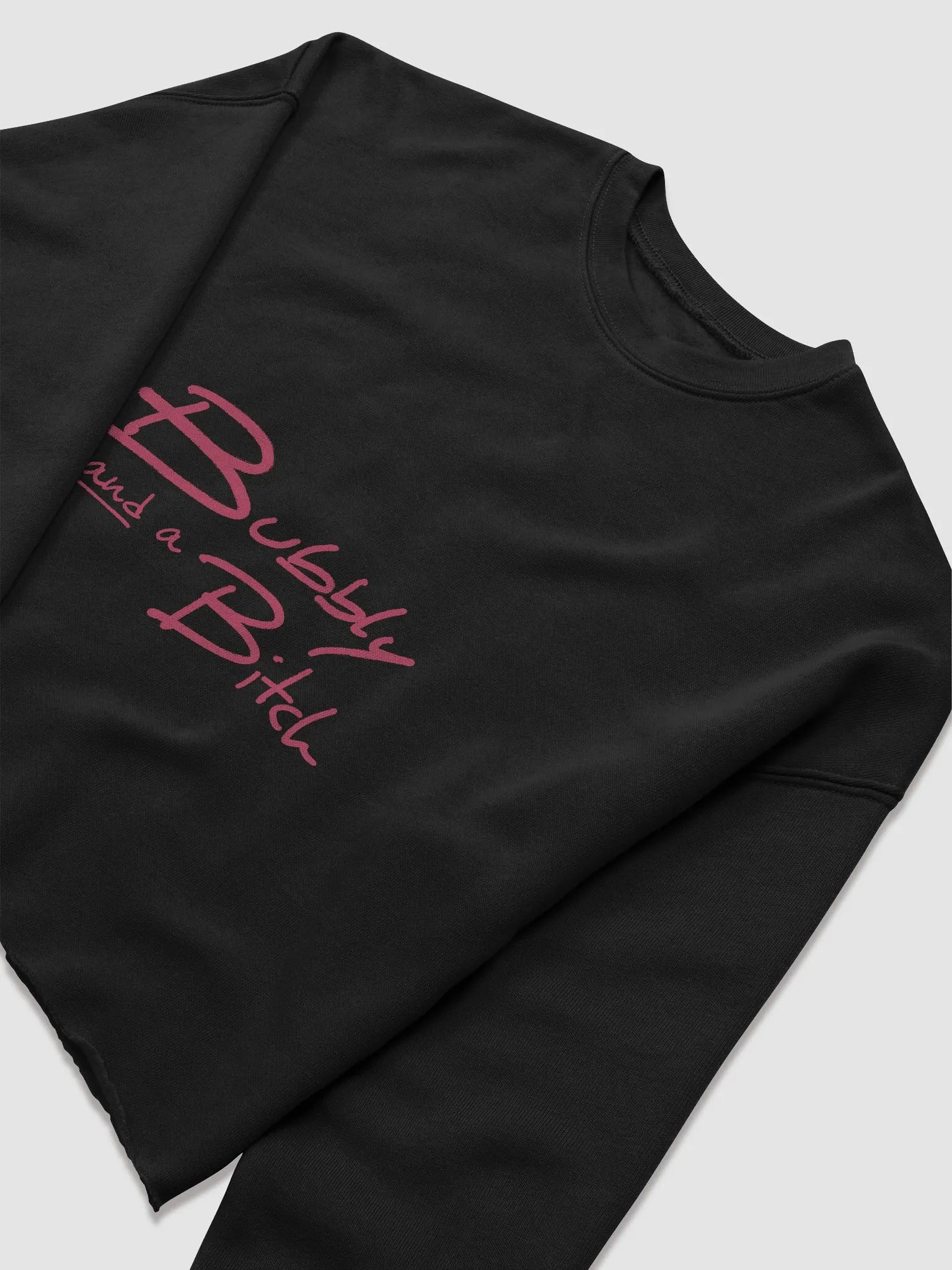 Bubbly and a B*tch (fuchsia design) Women's Fleece Crop Sweatshirt product image (13)