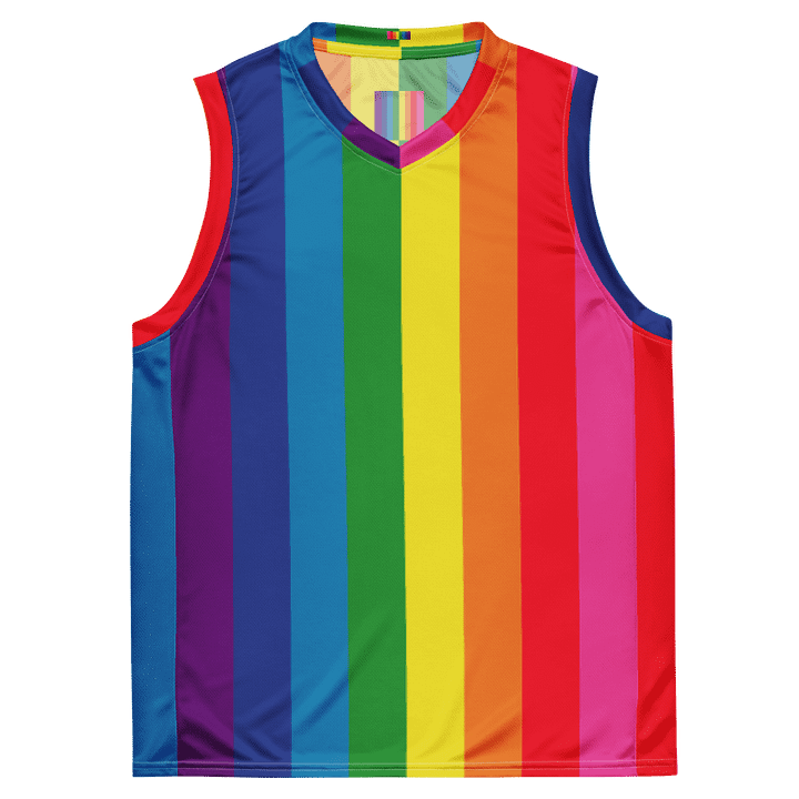 1978 Rainbow Pride Flag = 8-Color - All-Over Print Basketball Jersey product image (1)