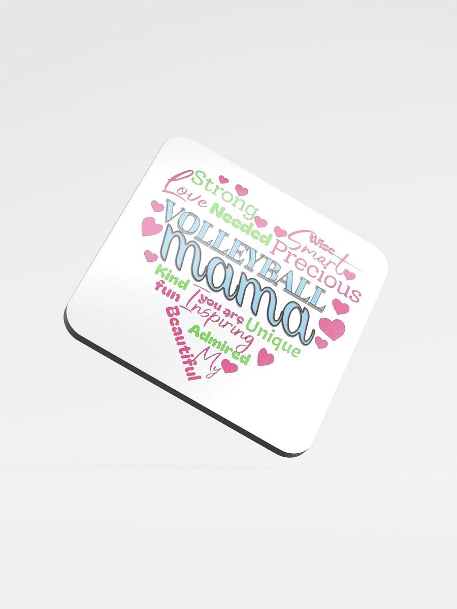 Heart Volleyball Mama Affirmations Cork Coaster product image (2)