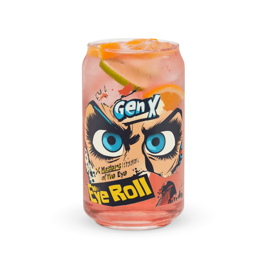 "Gen X Eye Roll Glass – Funny Drinking Glass with Retro Attitude!" product image (7)