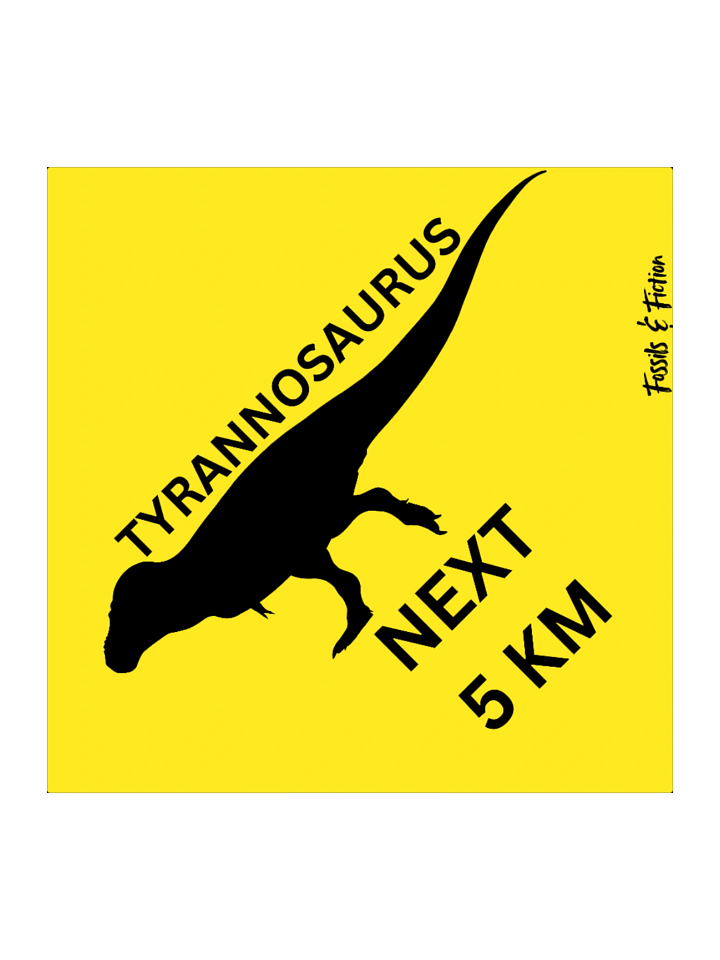 Tyrannosaurus Ahead Road Sign (Sticker) product image (1)
