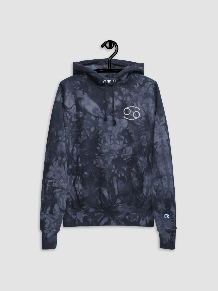 Cancer White on Navy Champion Tie Dye Hoodie product image (2)