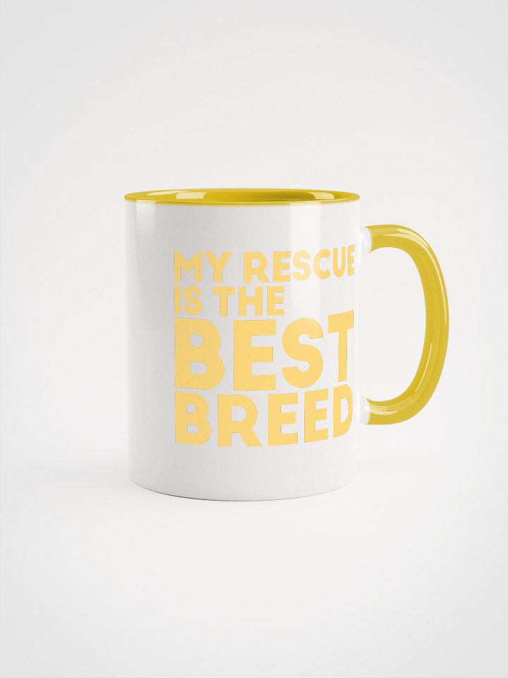 My Rescue is the Best Breed, white and yellow Ceramic Mug product image (2)