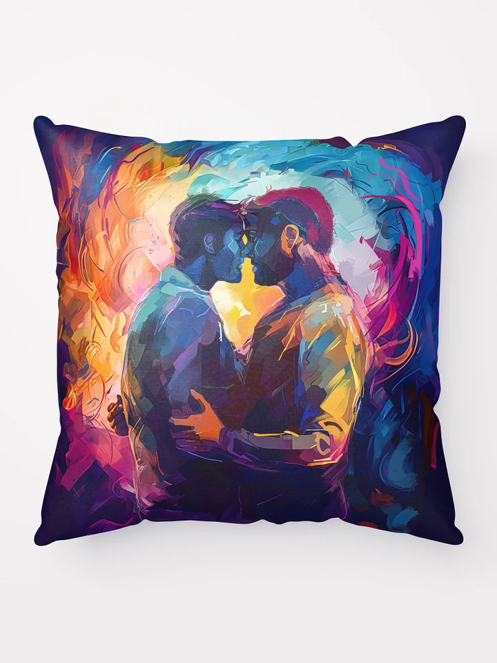 Two Men – Colorful Embrace Gay Throw Pillow product image (1)