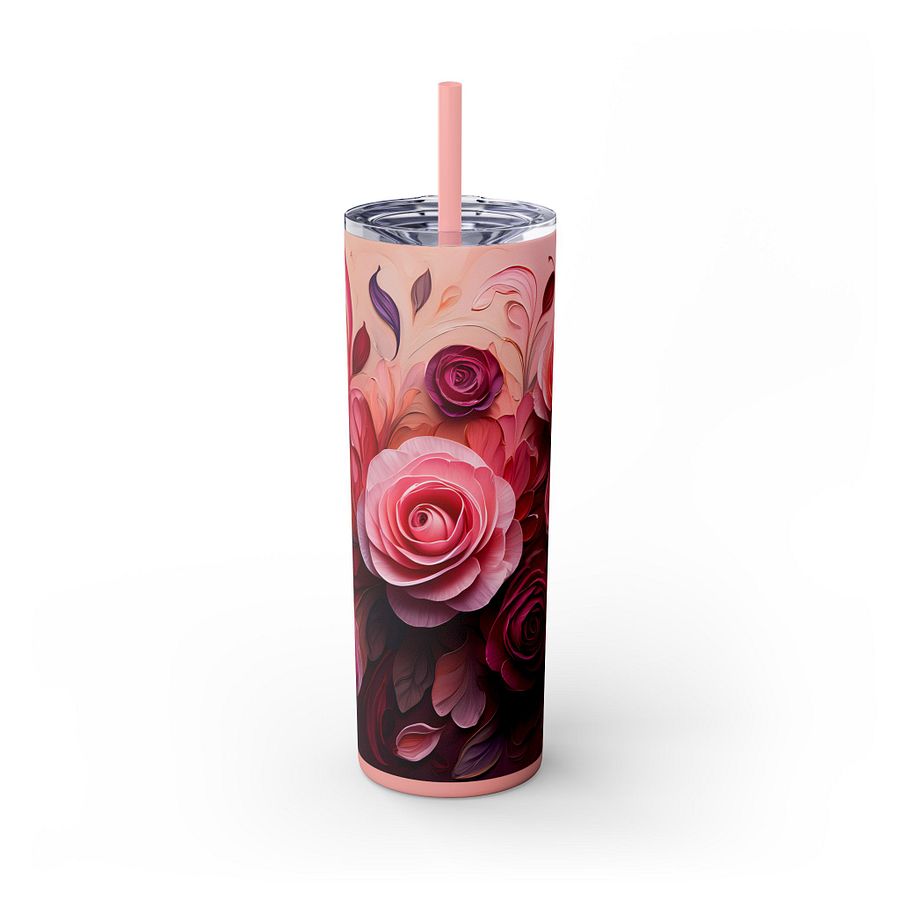 Self-Love PNG Bundle | Pink Rose Tumbler Wrap + Printable Quotes | 20oz Skinny Sublimation + Affirmation Sheet product image (3)