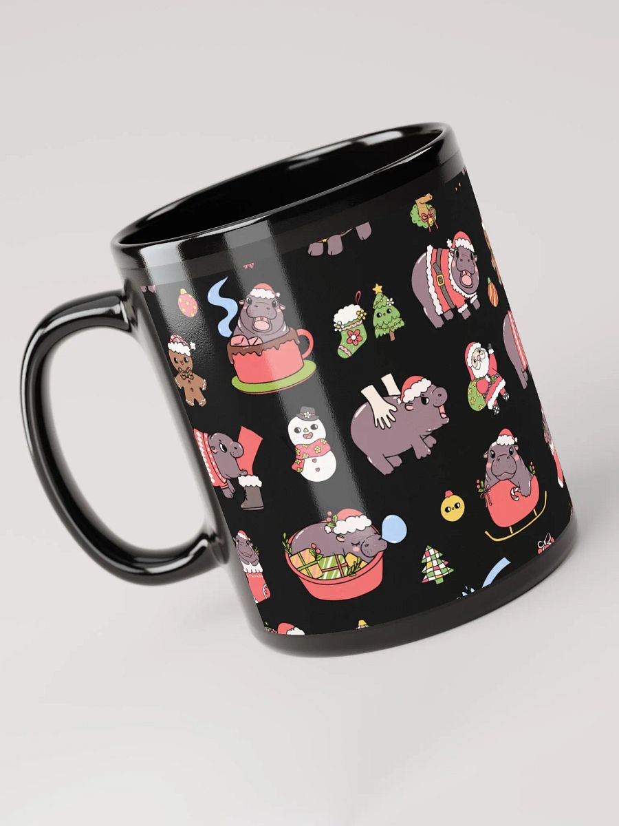 MOODENG'S CHRISTMAS BLACK GLOSSY MUG! product image (4)