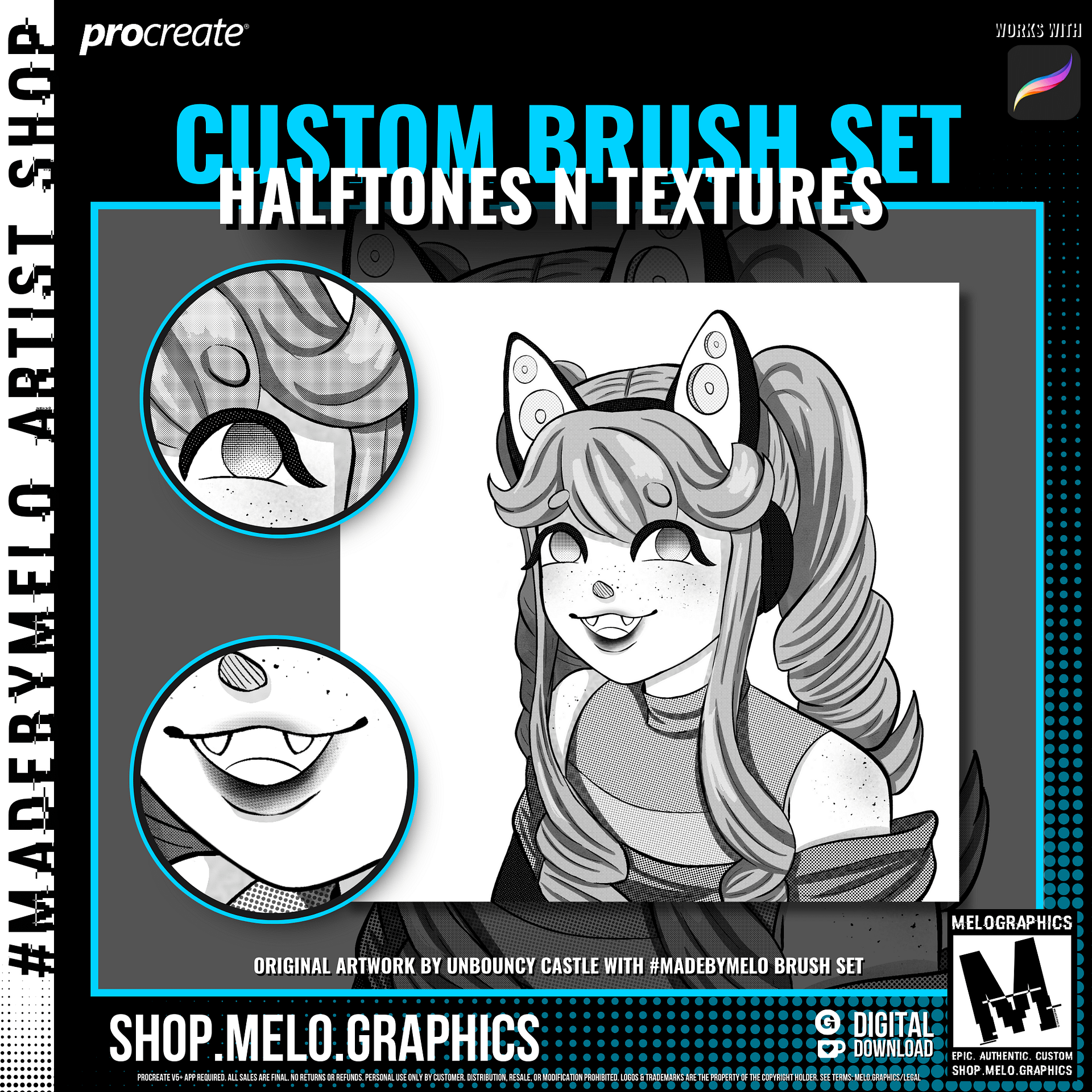 ⚫️ Halftones + Textures Procreate Brush Set | #MadeByMELO product image (7)