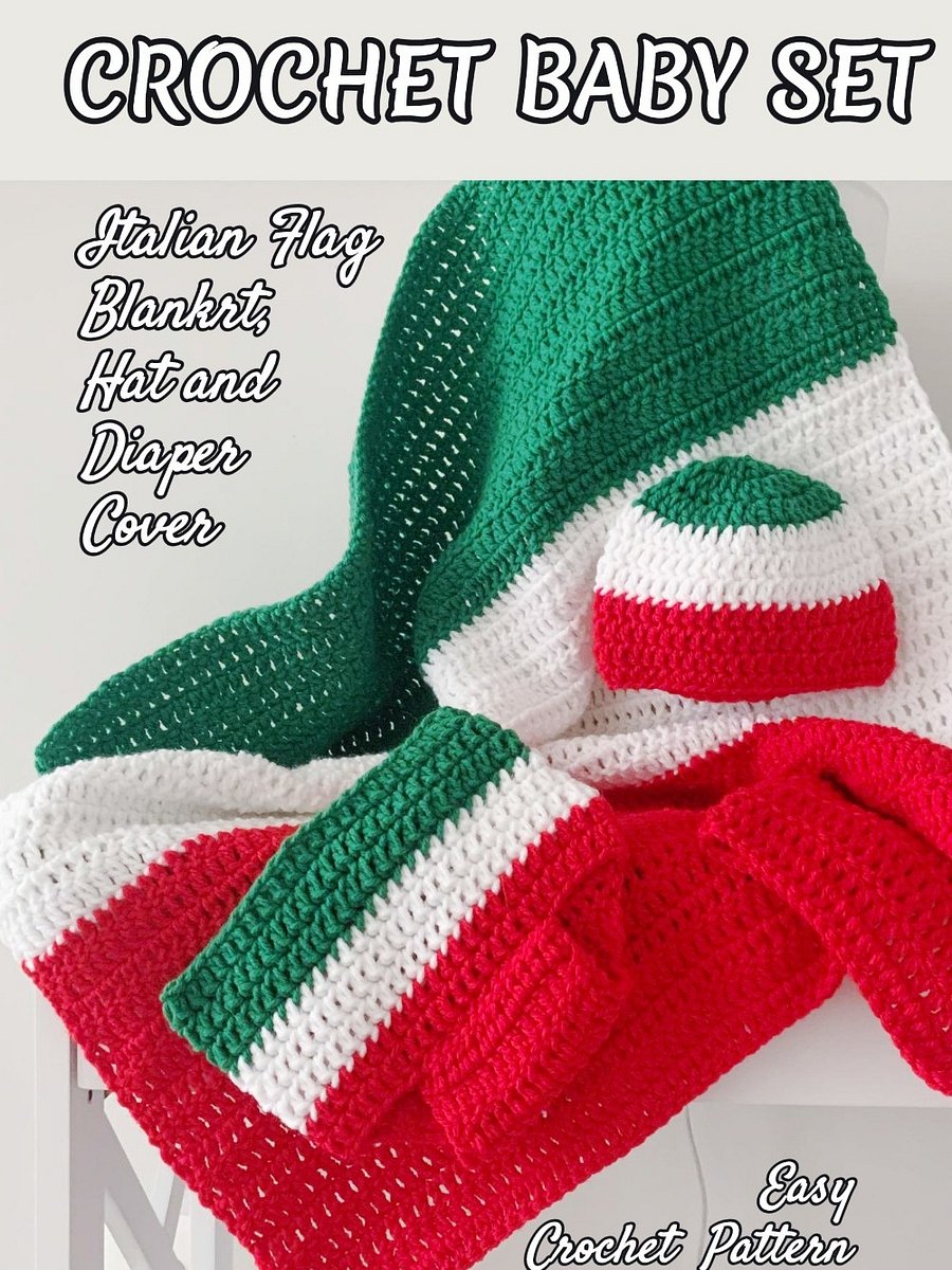 Baby Set Crochet Pattern, Blanket Beanie Pants Crochet Set, Italy Germany or French Photo Prop product image (7)