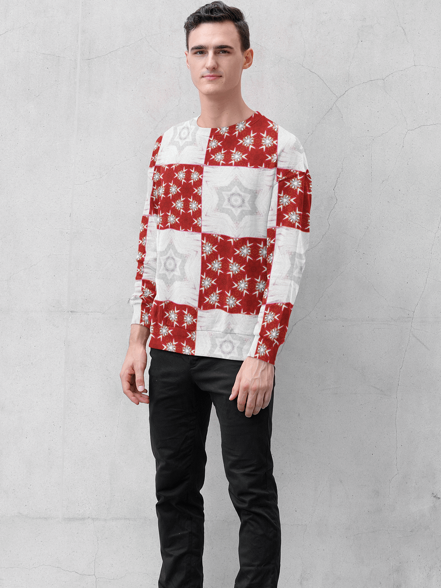 Abstract Pale Star Patchwork Design Unisex All Over Print Sweatshirt product image (1)