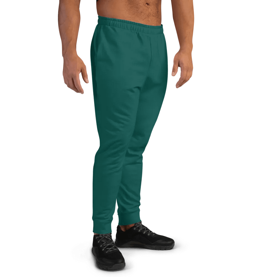 Plain Dark Green True Summer Recycled Polyester Premium Men's Joggers by Treasure Pie product image (11)