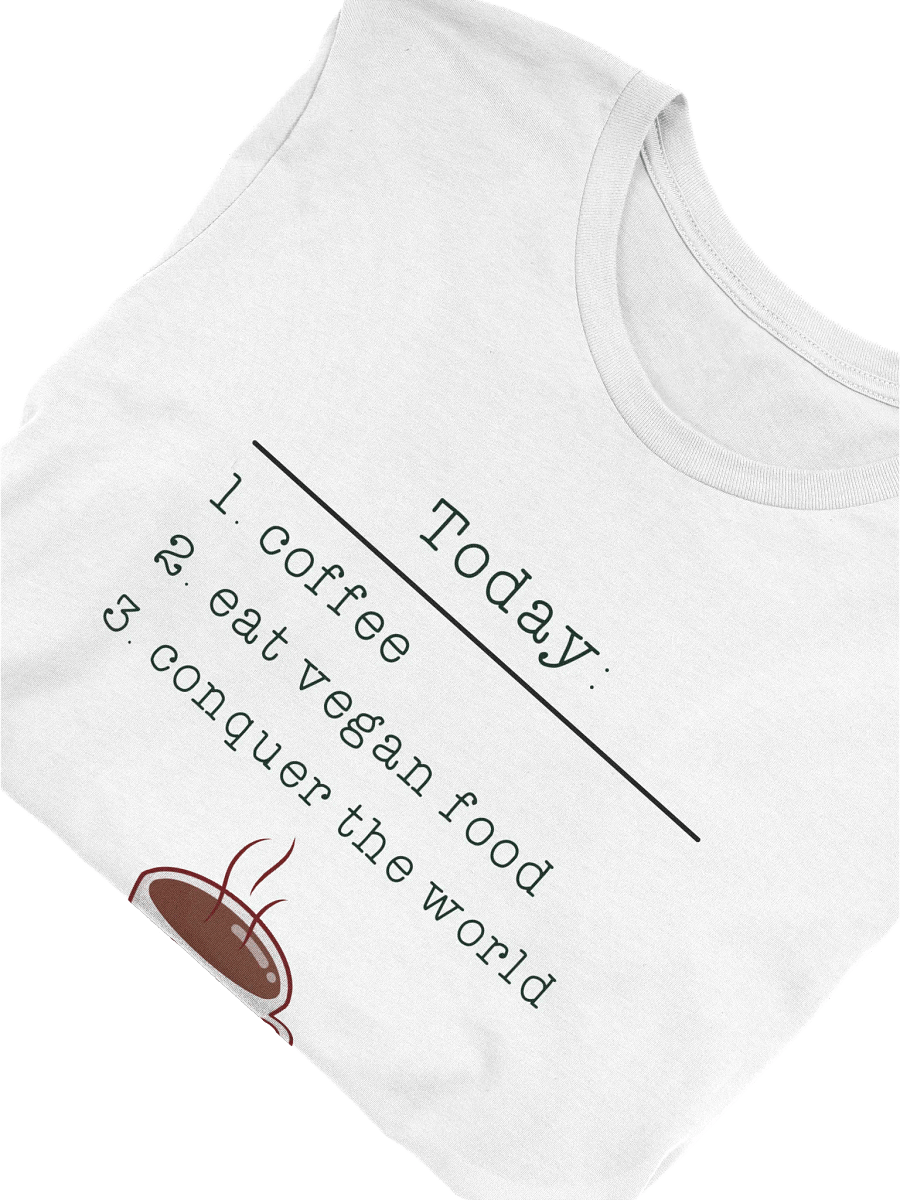 “Vegan Conquers the World” Unisex White T-Shirt product image (3)