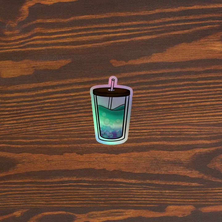 Sip of Magic Boba Tea Gay Pride Holographic Sticker Set product image (2)