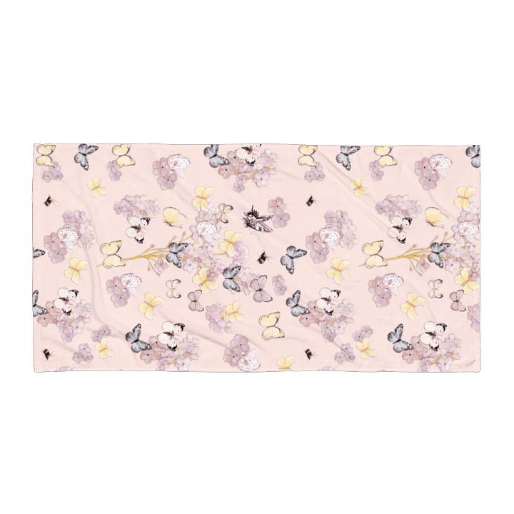 BUTTERFLY GARDEN SOFT PINK TOWEL - Handtuch mit Schmetterlingen product image (2)