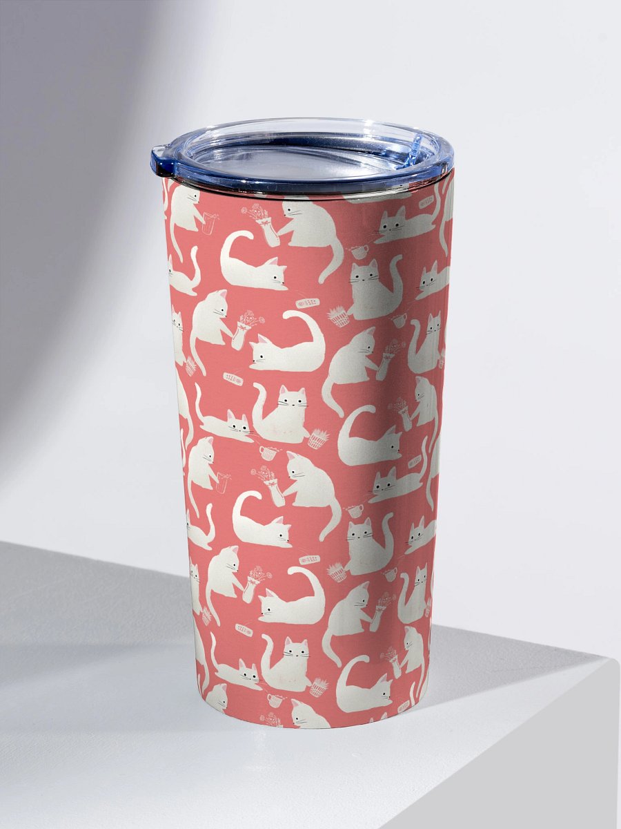 Bad Cats Knocking Stuff Over Tumbler, Pink product image (2)