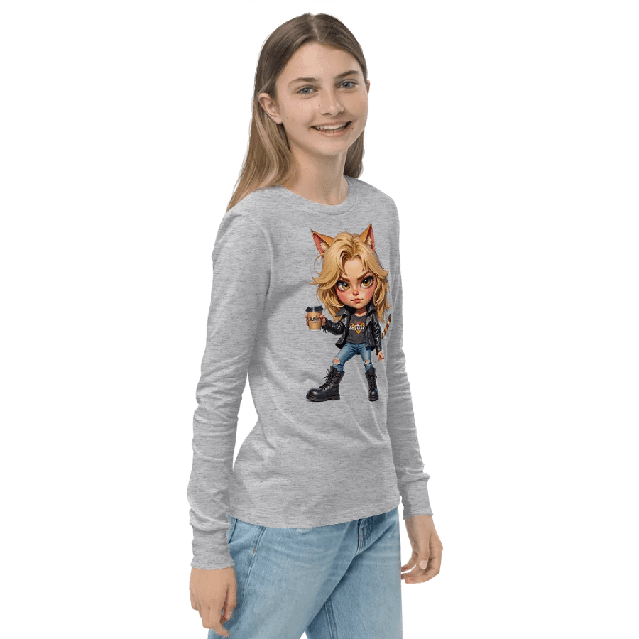Fierce Feline Coffee Lover Youth T-Shirt product image (23)