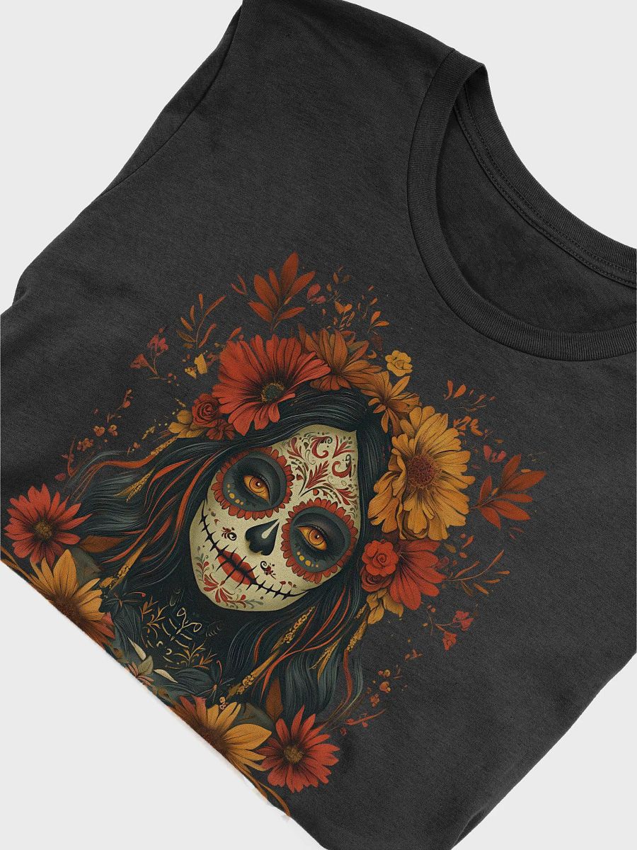 Dia De Los Muertos, Day of the Dead Floral Skull T-Shirt product image (6)
