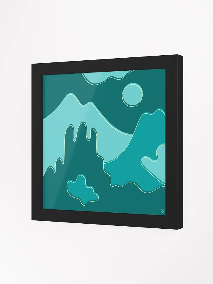Teal Landscape Framed Matte Poster - Abstract Landscape No. 2 product image (24)