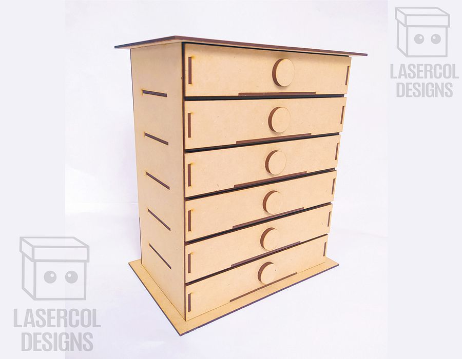 6 Drawers Desk Organizer - Laser Cut Files product image (6)
