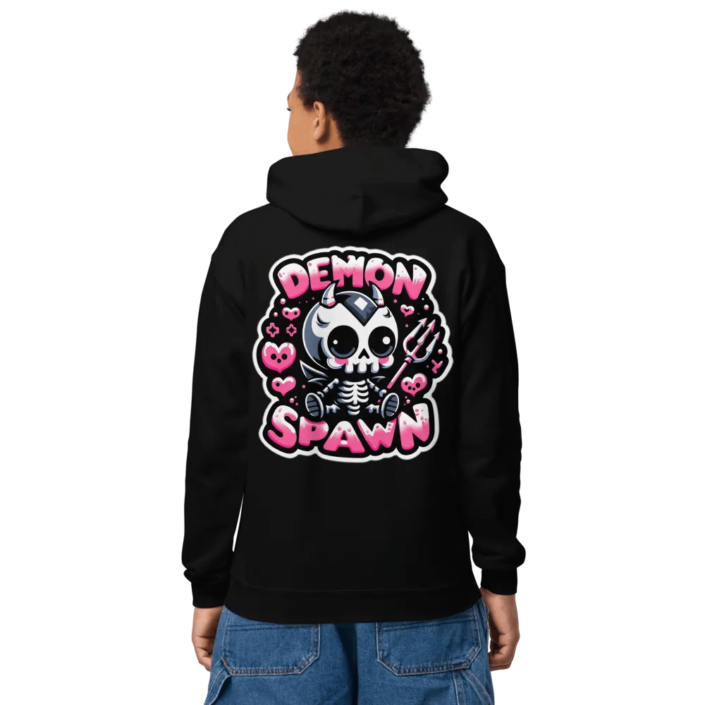 LITTLE EMO Bubble Text Youth Demon Spawn(Pink) Hoodie product image (2)