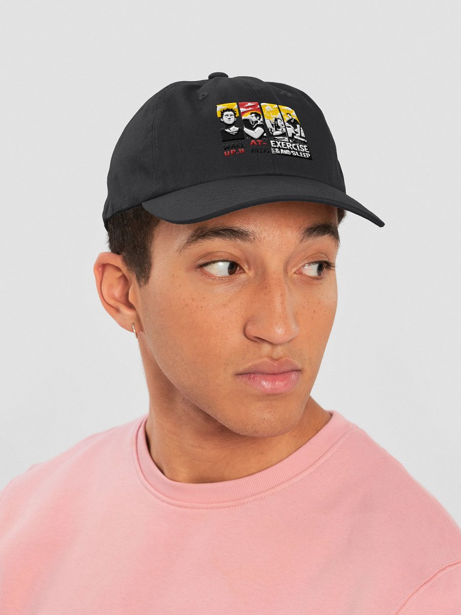 Global Wellness Mantra | Wake, Eat, Exercise, Sleep Art Dad Cap product image (32)