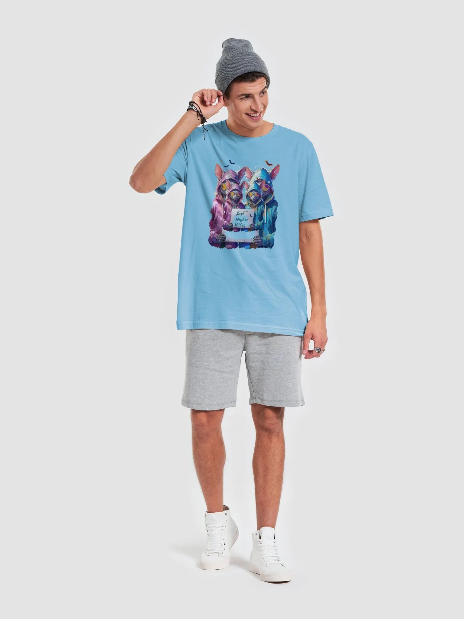 Halloween Pumpkin Just Higher Wibes Bats T-Shirt product image (60)