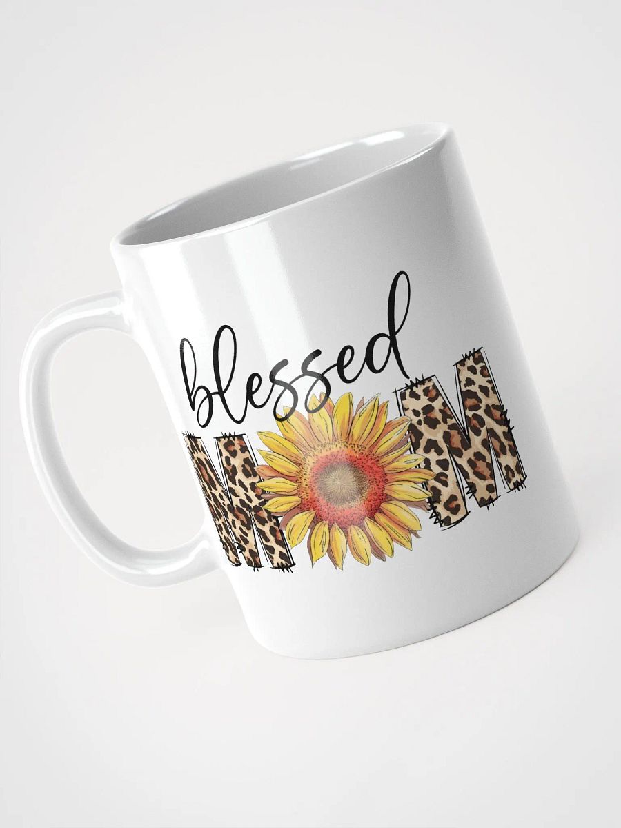 Sunflower Leopard Print Blessed MOM Mug product image (2)