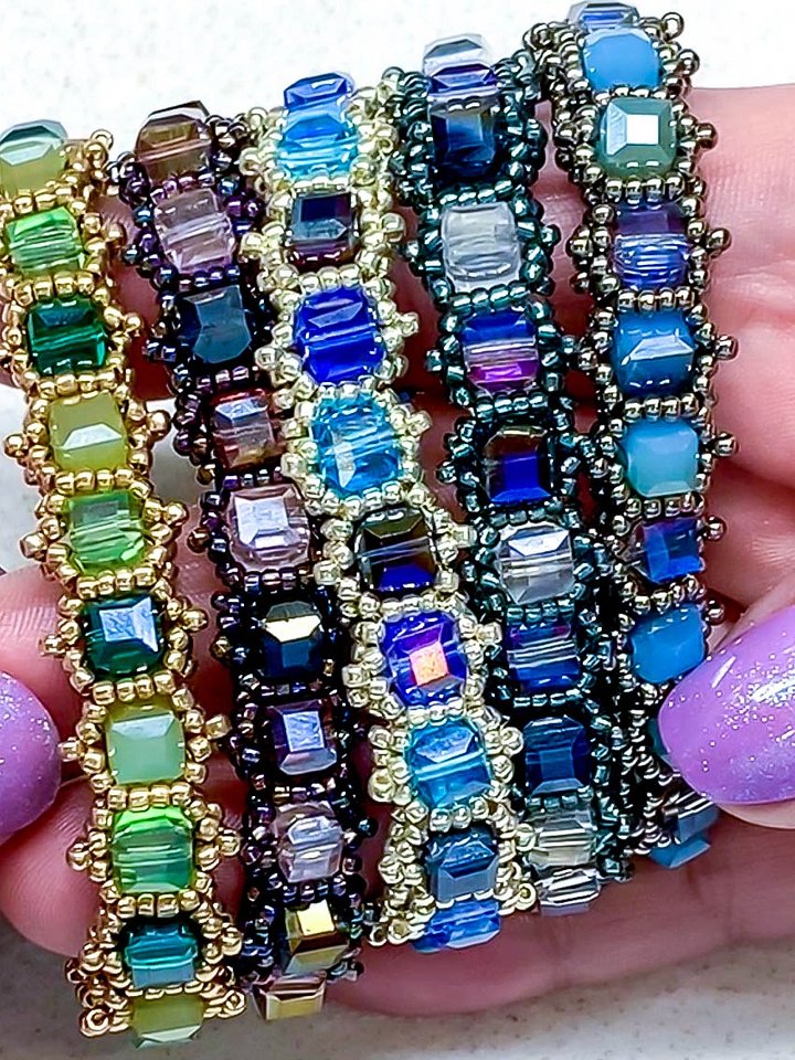Beading Pattern – Crystal Cube Tennis Bracelet - 6mm product image (1)