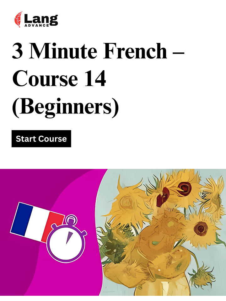 3 Minute French - Course 14 | Language lessons for beginners product image (1)