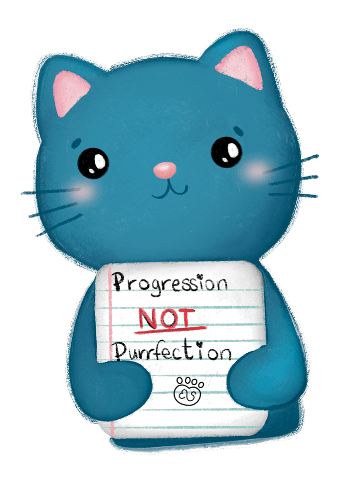 Progression Not Perfection Cat Sticker product image (1)