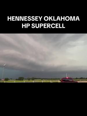 7:08pm - Absolute BEAST of a supercell in Hennessey #Oklahoma right now with rain-wrapped #tornado potential. Very HP storm (high precip) #okwx -DAVID REIMER