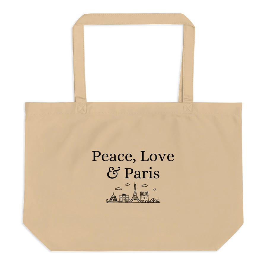 Peace, Love and Paris with Monuments Organic Tote Bag product image (2)