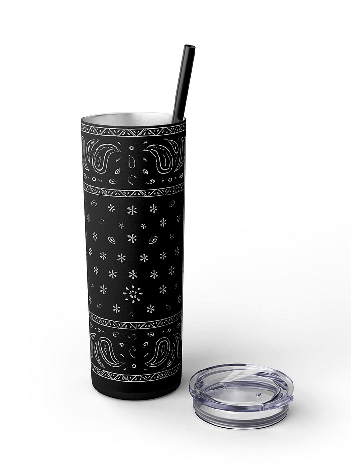Chingona Tumbler Wrap PNG, Black Bandana Skinny Tumbler Sublimation Design, 20oz Digital Download product image (2)