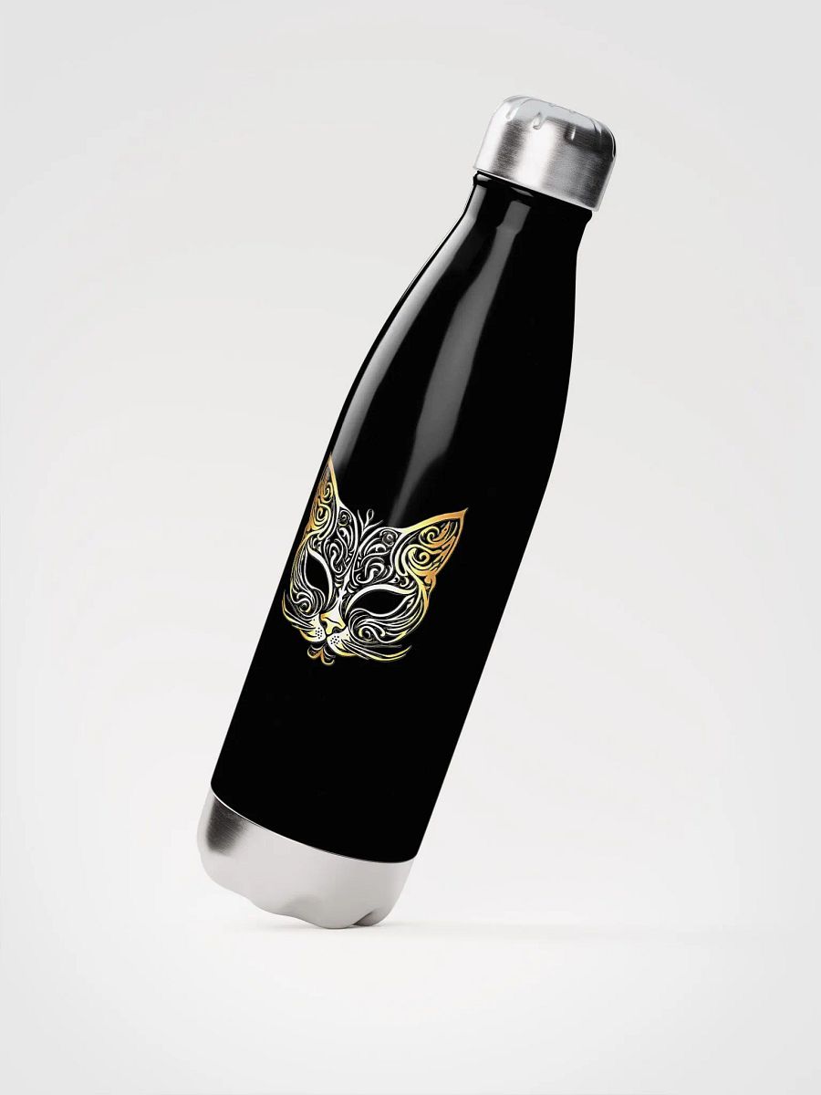 Regal Feline Gold Mask Stainless Steel Water Bottle product image (1)