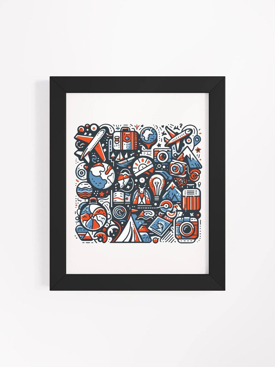 Framed High-Quality Matte Poster (in) | AI Design travel icons product image (24)