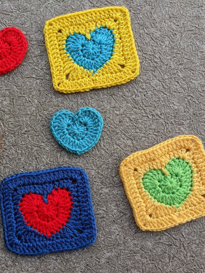 Crochet Solid Heart Granny Square Pattern product image (2)