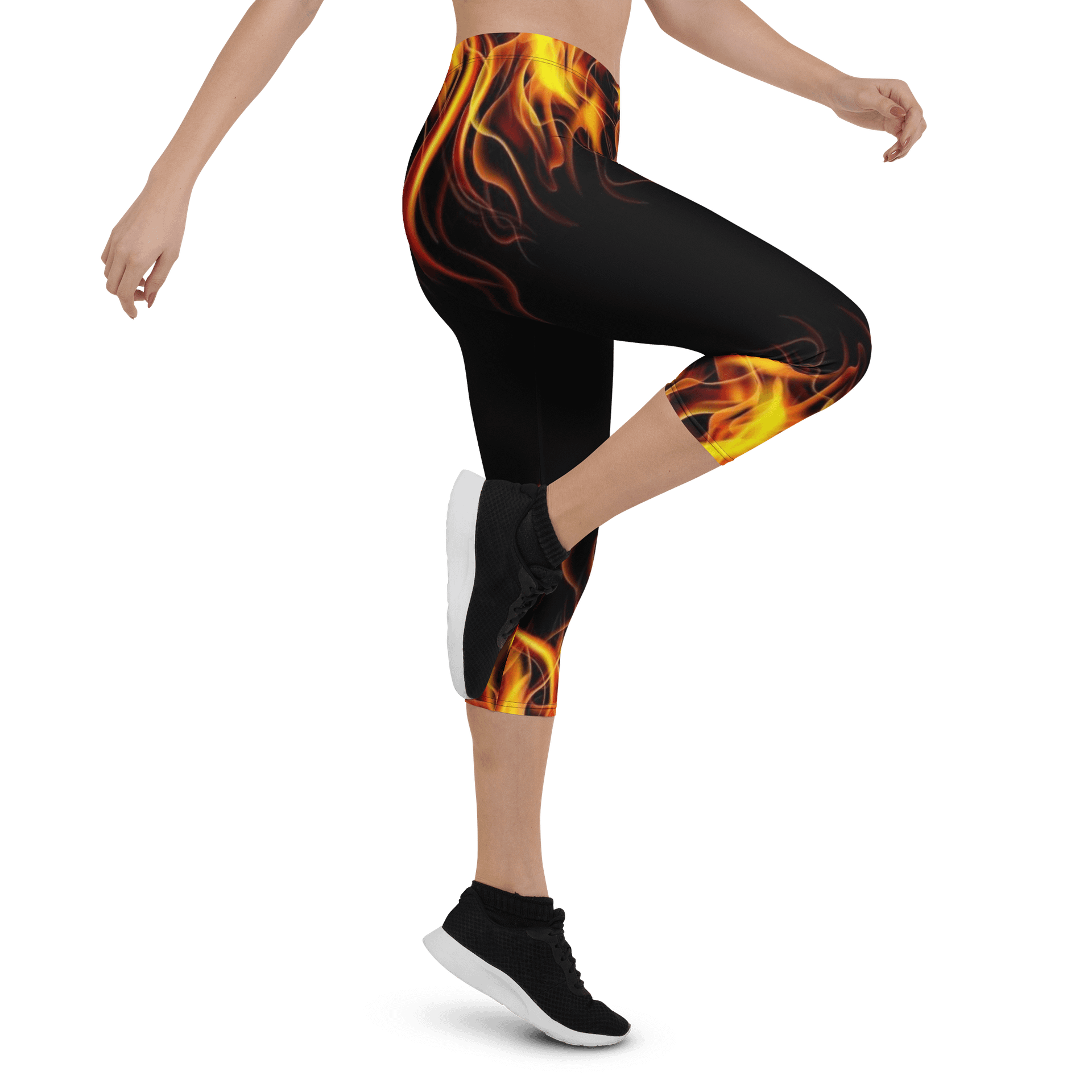 Flame Pattern Print Capri Leggings product image (4)
