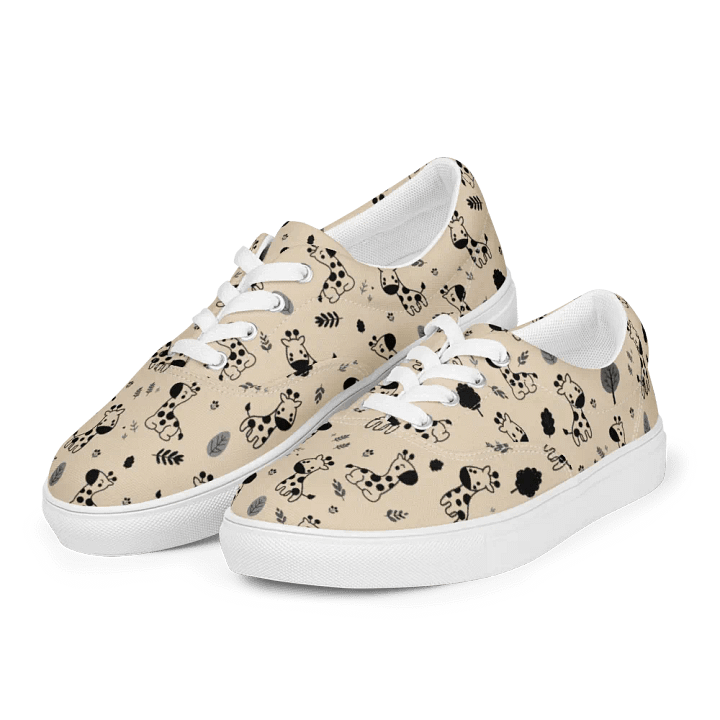 Kawaii Giraffe Pattern Lace-up Canvas Shoes product image (1)