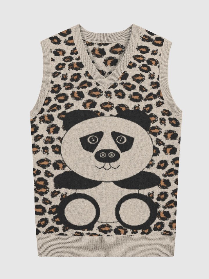 Leopard Print Panda V-Neck Vest product image (1)