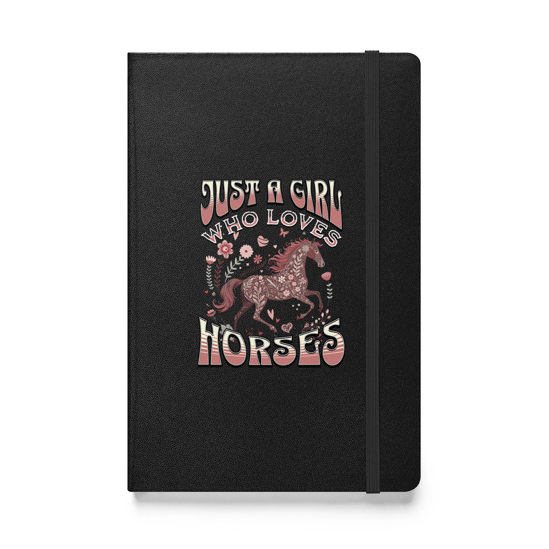 Just A Girl Who Loves Horses Floral Hardcover Notebook product image (1)