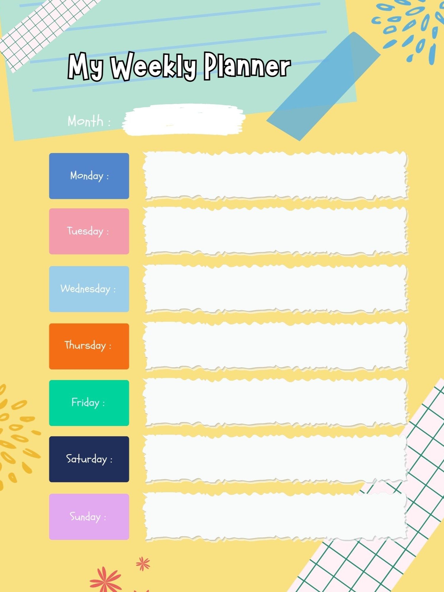 Bright Digital Monthly Planner for Schoolers product image (7)