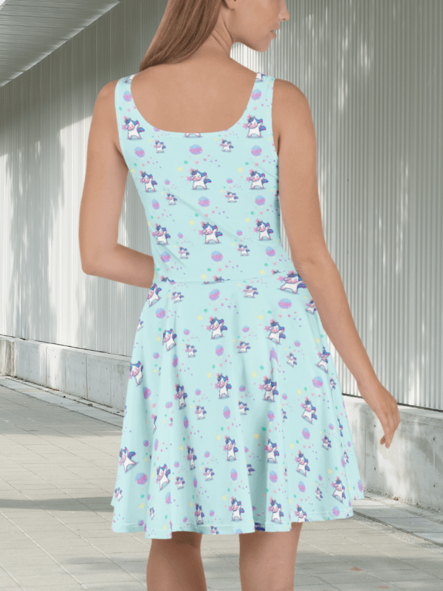 Disco Dabbing Unicorn Skater Dress product image (3)