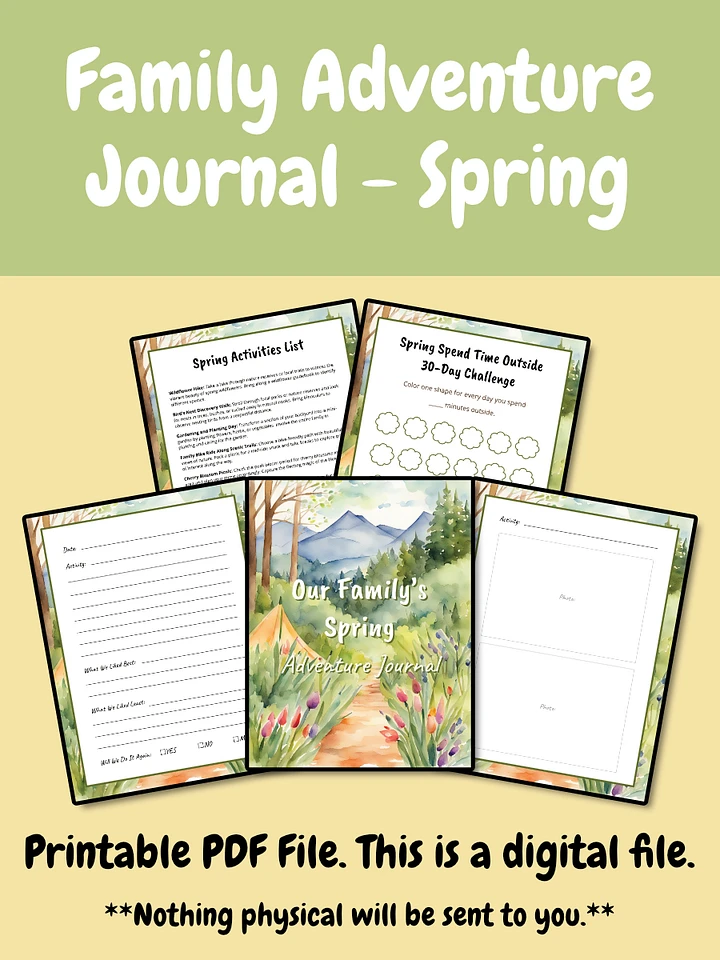 Printable Family Outdoor Adventure Journal - Spring product image (1)