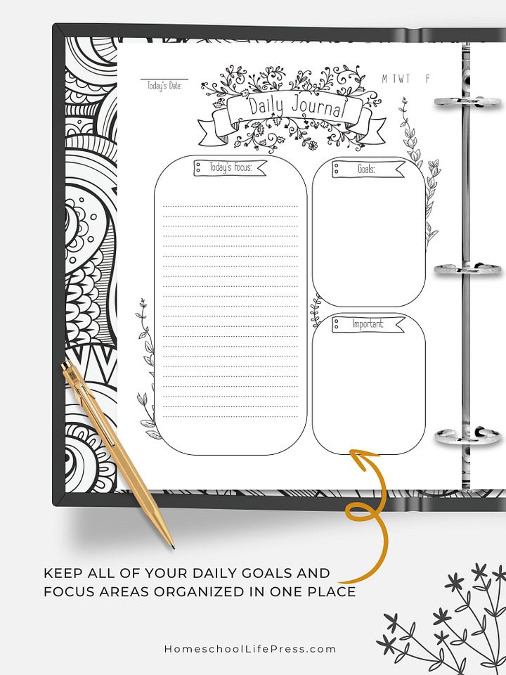 Daily Organizer Printable Homeschool Journal for Mom product image (2)