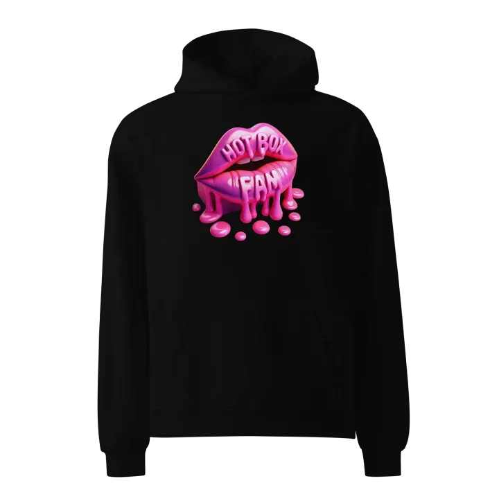 HOT BOX FAM HBF HOT PINK DRIPPING LIPS HOODIE product image (1)